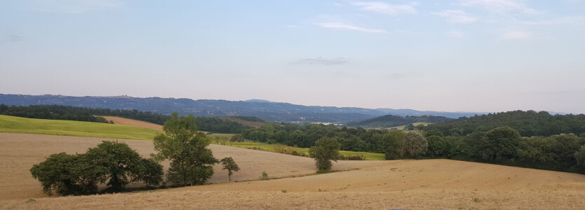 Blick vom Cottage in Richtung Città della Pieve